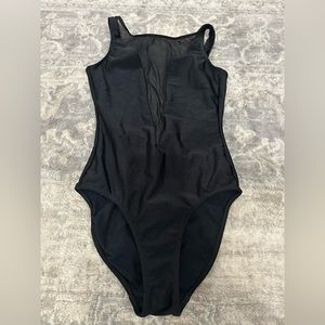 American Apparel Black Swimsuit One Piece Size XS Mesh Sexy Front